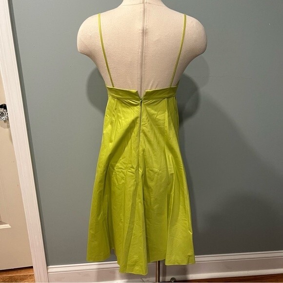 J Crew Lime Green Strappy A-Line Dress Size 4 - Picture 3 of 8